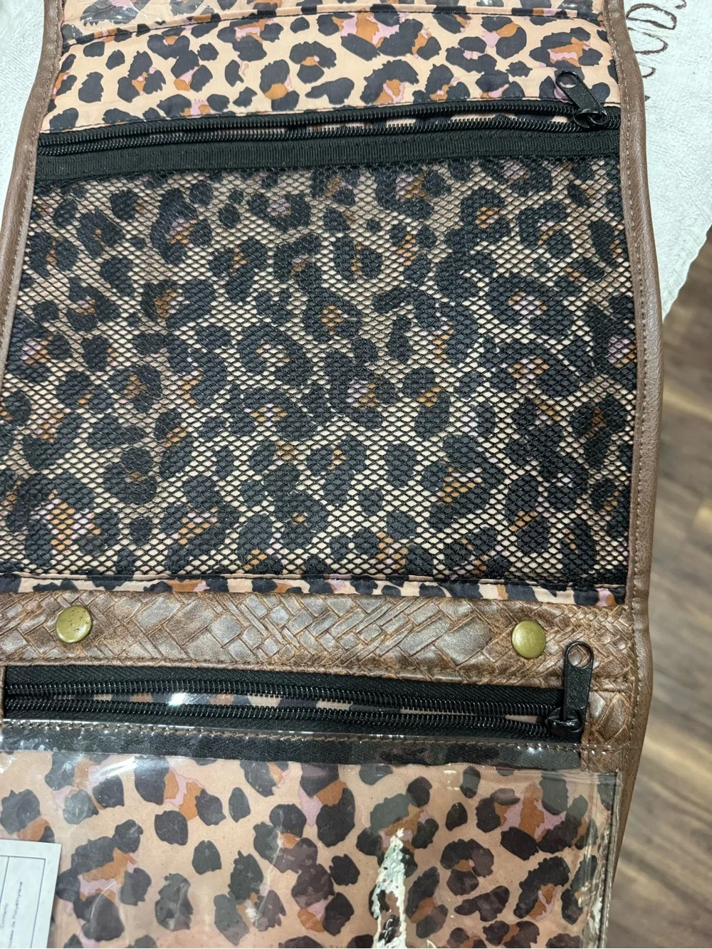 Woven Leather Nicole Miller New York Leather Jewelry Bag  (CL-4)